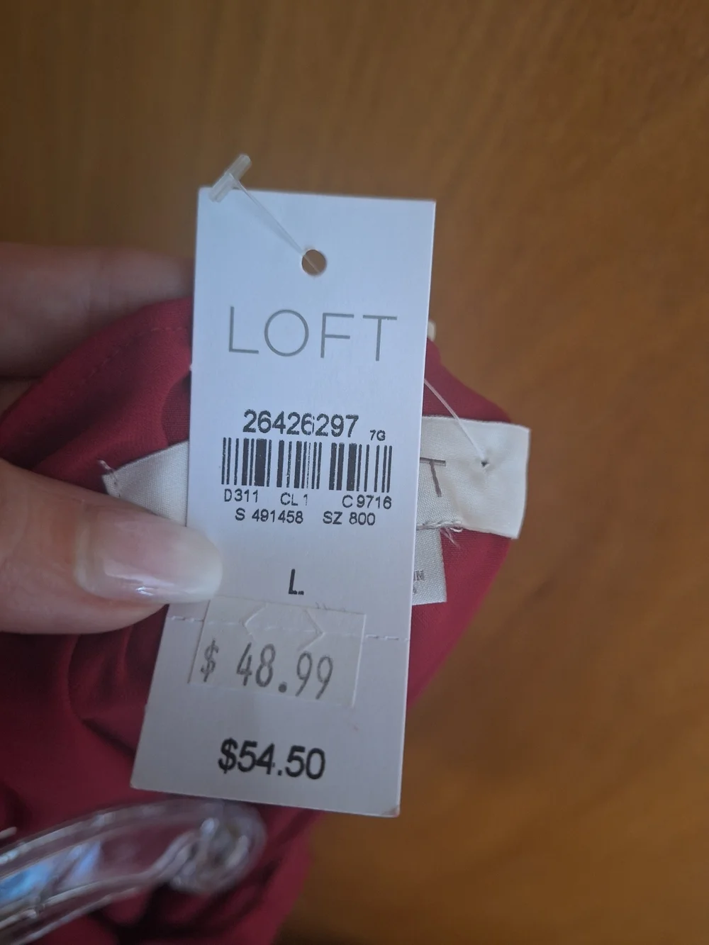 LOFT Lace Red Floral V-Neck Sleeveless Tank Size Large NWT